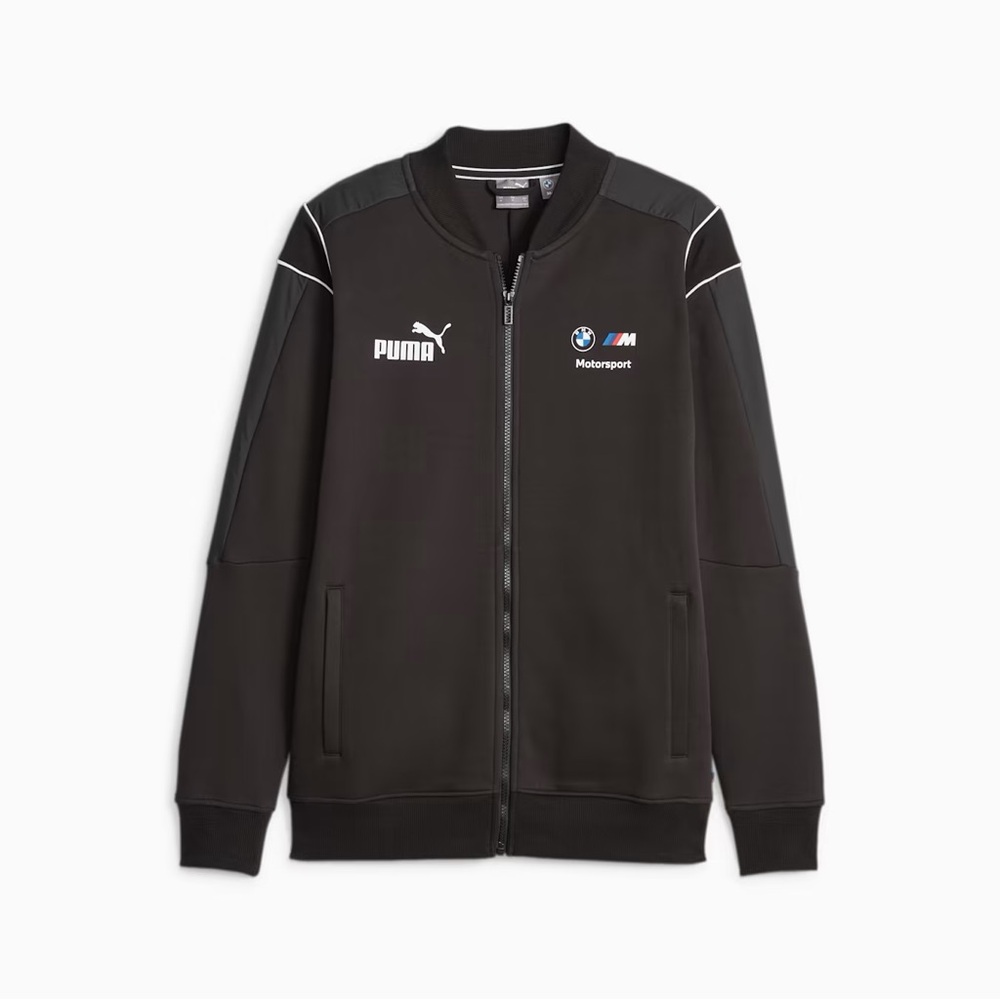 Puma Black Bomber Jacket with Ribbed Details